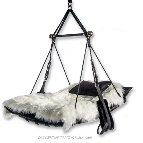 comfortable sex swing with thick fur pad made of sheepskin