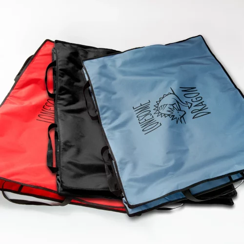 The storage bags for your sex swing in three different colors