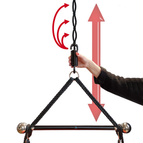 Height adjustment of sex swings with the special loop rope